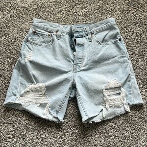 Women’s Levi’s 501 long denim shorts